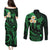 Hawaii Couples Puletasi Dress and Long Sleeve Button Shirts Molokai Islands Polynesian Sunset Plumeria Green Vibe LT9 - Polynesian Pride