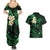 Hawaii Couples Summer Maxi Dress and Hawaiian Shirt Molokai Islands Polynesian Sunset Plumeria Green Vibe LT9 - Polynesian Pride