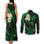 Hawaii Couples Matching Tank Maxi Dress and Long Sleeve Button Shirts Molokai Islands Polynesian Sunset Plumeria Green Vibe LT9 - Polynesian Pride