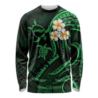 Hawaii Long Sleeve Shirt Molokai Islands Polynesian Sunset Plumeria Green Vibe LT9
