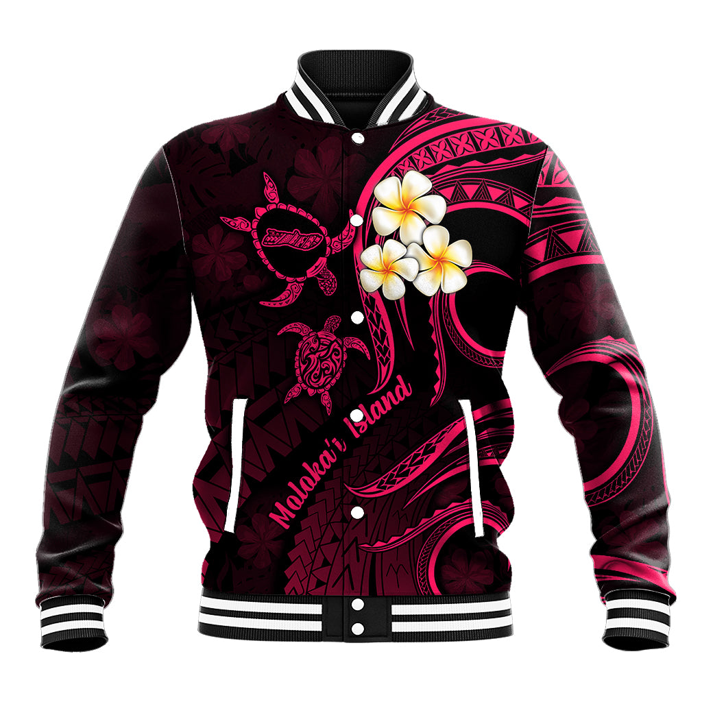 Hawaii Baseball Jacket Molokai Islands Polynesian Sunset Plumeria Pink Vibe LT9 Unisex Pink - Polynesian Pride