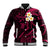 Hawaii Baseball Jacket Molokai Islands Polynesian Sunset Plumeria Pink Vibe LT9 Unisex Pink - Polynesian Pride