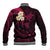 Hawaii Baseball Jacket Molokai Islands Polynesian Sunset Plumeria Pink Vibe LT9 - Polynesian Pride