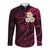 Hawaii Long Sleeve Button Shirt Molokai Islands Polynesian Sunset Plumeria Pink Vibe LT9 Unisex Pink - Polynesian Pride