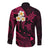 Hawaii Long Sleeve Button Shirt Molokai Islands Polynesian Sunset Plumeria Pink Vibe LT9 - Polynesian Pride