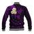 Polynesian Hawaii Baseball Jacket Molokai Islands with Pacific Plumeria Purple Vibe LT9 - Polynesian Pride