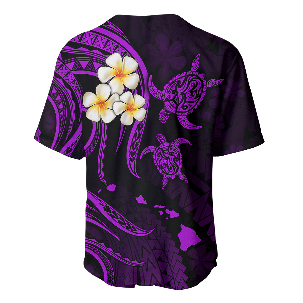 Polynesian Hawaii Baseball Jersey Molokai Islands with Pacific Plumeria Purple Vibe LT9 - Polynesian Pride