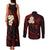 Polynesian Hawaii Couples Matching Tank Maxi Dress and Long Sleeve Button Shirts Molokai Islands with Pacific Plumeria Red Vibe LT9 - Polynesian Pride