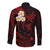 Polynesian Hawaii Long Sleeve Button Shirt Molokai Islands with Pacific Plumeria Red Vibe LT9 - Polynesian Pride