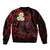 Polynesian Hawaii Sleeve Zip Bomber Jacket Molokai Islands with Pacific Plumeria Red Vibe LT9 - Polynesian Pride