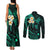Polynesian Hawaii Couples Matching Tank Maxi Dress and Long Sleeve Button Shirts Molokai Islands with Pacific Plumeria Turquoise Vibe LT9 - Polynesian Pride