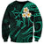 Polynesian Hawaii Sweatshirt Molokai Islands with Pacific Plumeria Turquoise Vibe LT9 Unisex Turquoise - Polynesian Pride