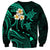 Polynesian Hawaii Sweatshirt Molokai Islands with Pacific Plumeria Turquoise Vibe LT9 - Polynesian Pride