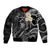 Polynesian Hawaii Bomber Jacket Molokai Islands with Pacific Plumeria White Vibe LT9 Unisex White - Polynesian Pride