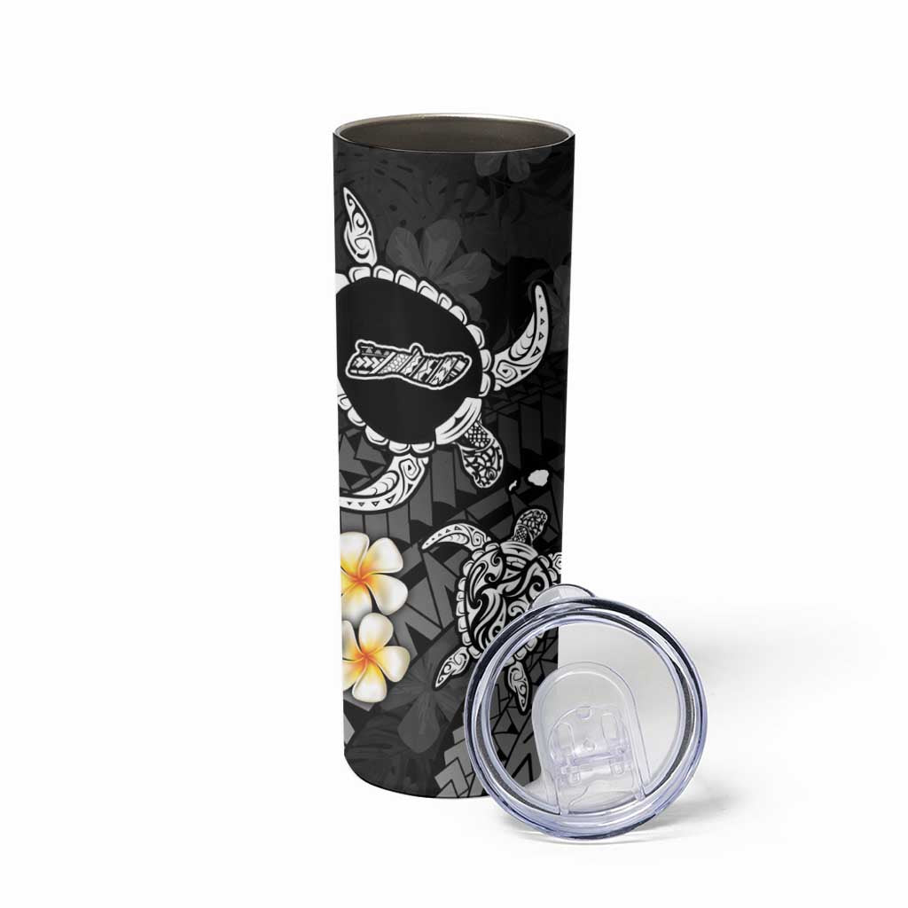 Hawaii Molokaʻi Islands Pacific Plumeria Skinny Tumbler White Polynesian Tattoo