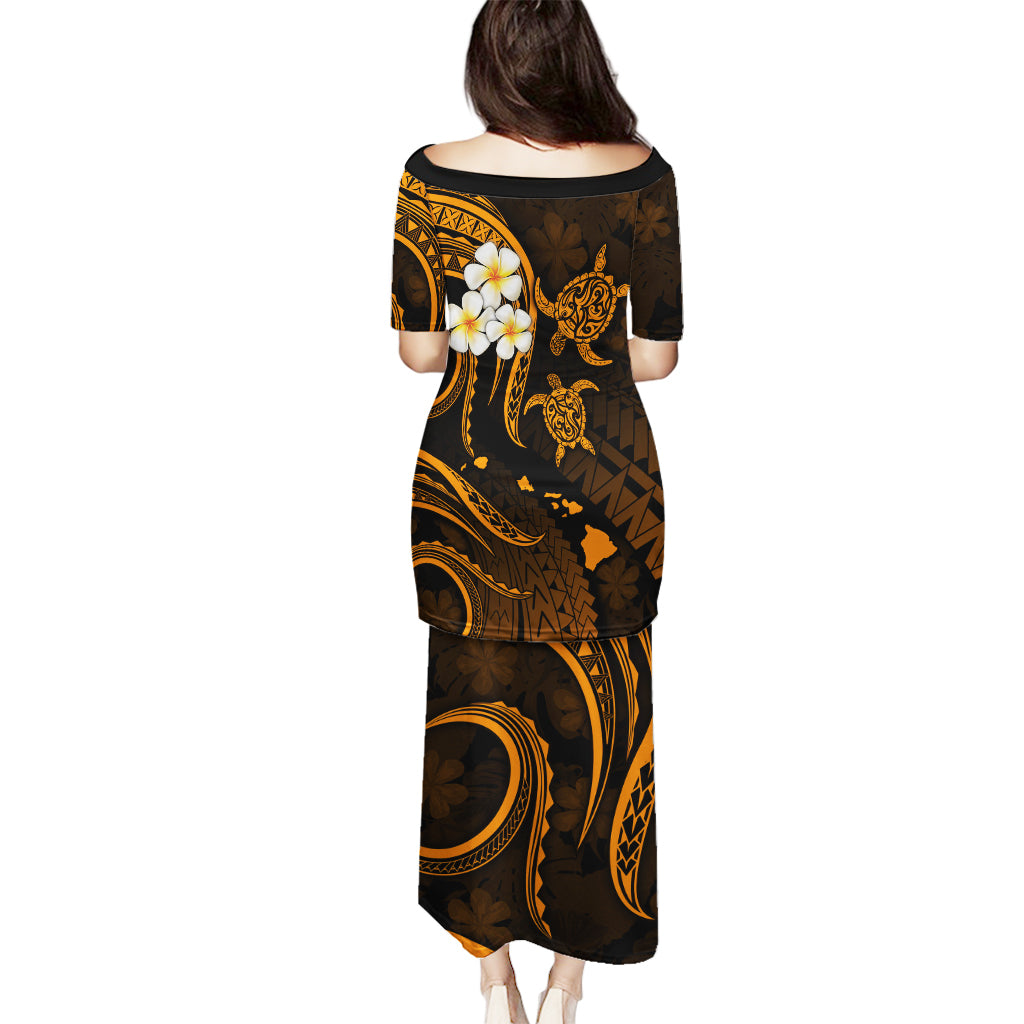 Hawaii Puletasi Lanai Islands Polynesian Sunset Plumeria Gold Vibe LT9 - Polynesian Pride