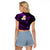 Polynesian Hawaii Raglan Cropped T Shirt Lanai Islands with Pacific Plumeria Purple Vibe LT9 - Polynesian Pride