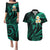Polynesian Hawaii Couples Puletasi Dress and Hawaiian Shirt Lanai Islands with Pacific Plumeria Turquoise Vibe LT9 Turquoise - Polynesian Pride
