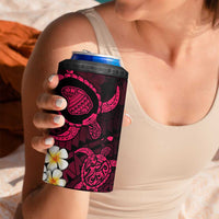 Hawaii Lanaʻi Islands Pacific Plumeria 4 in 1 Can Cooler Tumbler Pink Polynesian Tattoo