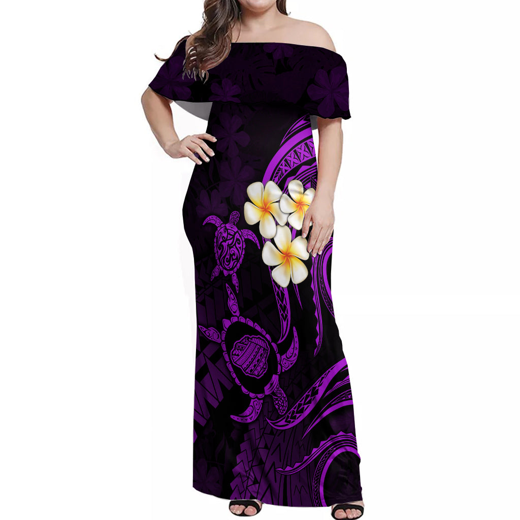 Polynesian Hawaii Off Shoulder Maxi Dress Kauai Islands with Pacific P -  Polynesian Pride