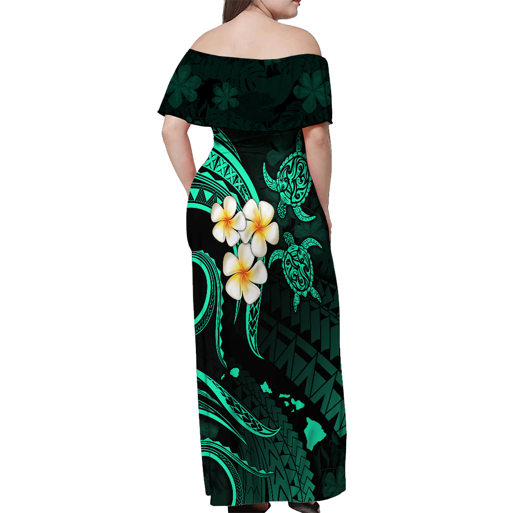 Polynesian Hawaii Off Shoulder Maxi Dress Kauai Islands with Pacific P - Polynesian Pride Polynesian Hawaii Off Shoulder Maxi Dress Kauai Islands with Pacific P - Polynesian Pride