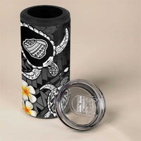 Hawaii Kauai Islands Pacific Plumeria 4 in 1 Can Cooler Tumbler White Polynesian Tattoo