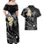 Polynesian Hawaii Couples Off Shoulder Maxi Dress and Hawaiian Shirt Kauai Islands with Pacific Plumeria White Vibe LT9 - Polynesian Pride
