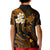 Hawaii Kid Polo Shirt Kahoolawe Islands Polynesian Sunset Plumeria Gold Vibe LT9 - Polynesian Pride