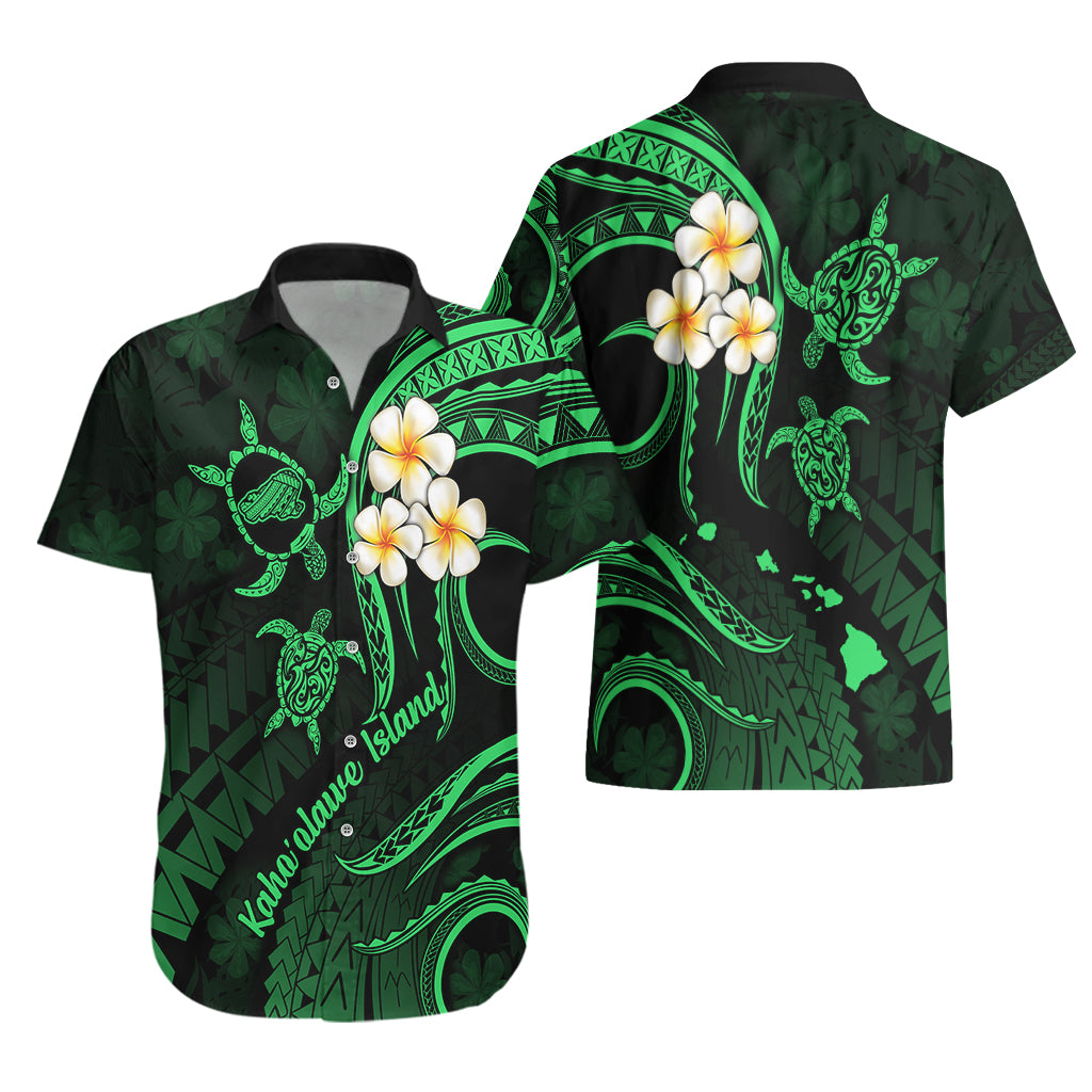 Hawaii Hawaiian Shirt Kahoolawe Islands Polynesian Sunset Plumeria Green Vibe LT9 - Polynesian Pride