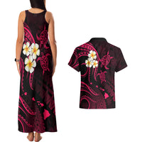 Hawaii Couples Matching Tank Maxi Dress And Hawaiian Shirt Kahoolawe Islands Polynesian Sunset Plumeria Pink Vibe LT9 - Polynesian Pride