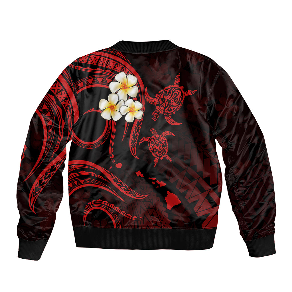 Polynesian Hawaii Bomber Jacket Kahoolawe Islands with Pacific Plumeria Red Vibe LT9 - Polynesian Pride