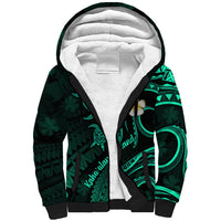 Polynesian Hawaii Sherpa Hoodie Kahoolawe Islands with Pacific Plumeria Turquoise Vibe LT9 Unisex Turquoise - Polynesian Pride