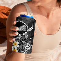 Hawaii Kahoolawe Islands Pacific Plumeria 4 in 1 Can Cooler Tumbler White Polynesian Tattoo