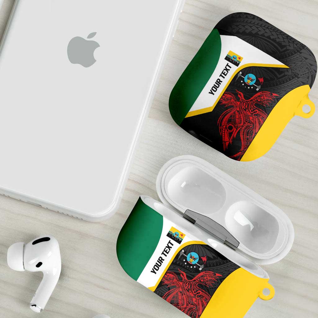 Personalised PNG Hela Province AirPods Case Bird of Paradise Tattoo Flag Motif - Polynesian Pride