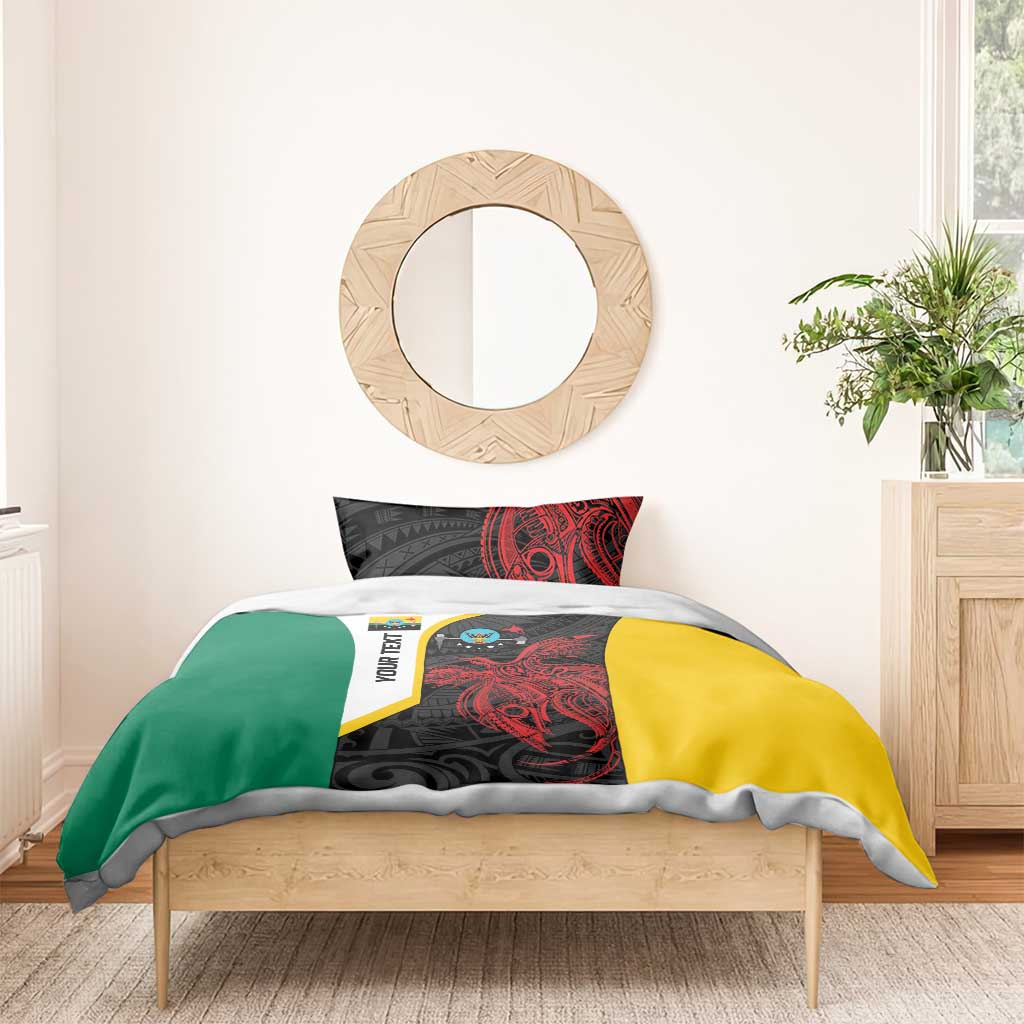 Personalised PNG Hela Province Bedding Set Bird of Paradise Tattoo Flag Motif - Polynesian Pride