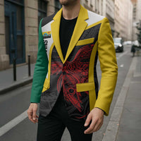 Personalised PNG Hela Province Blazer Bird of Paradise Tattoo Flag Motif - Polynesian Pride