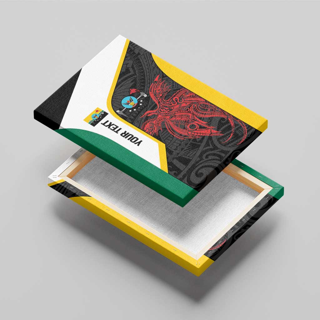 Personalised PNG Hela Province Canvas Wall Art Bird of Paradise Tattoo Flag Motif - Polynesian Pride