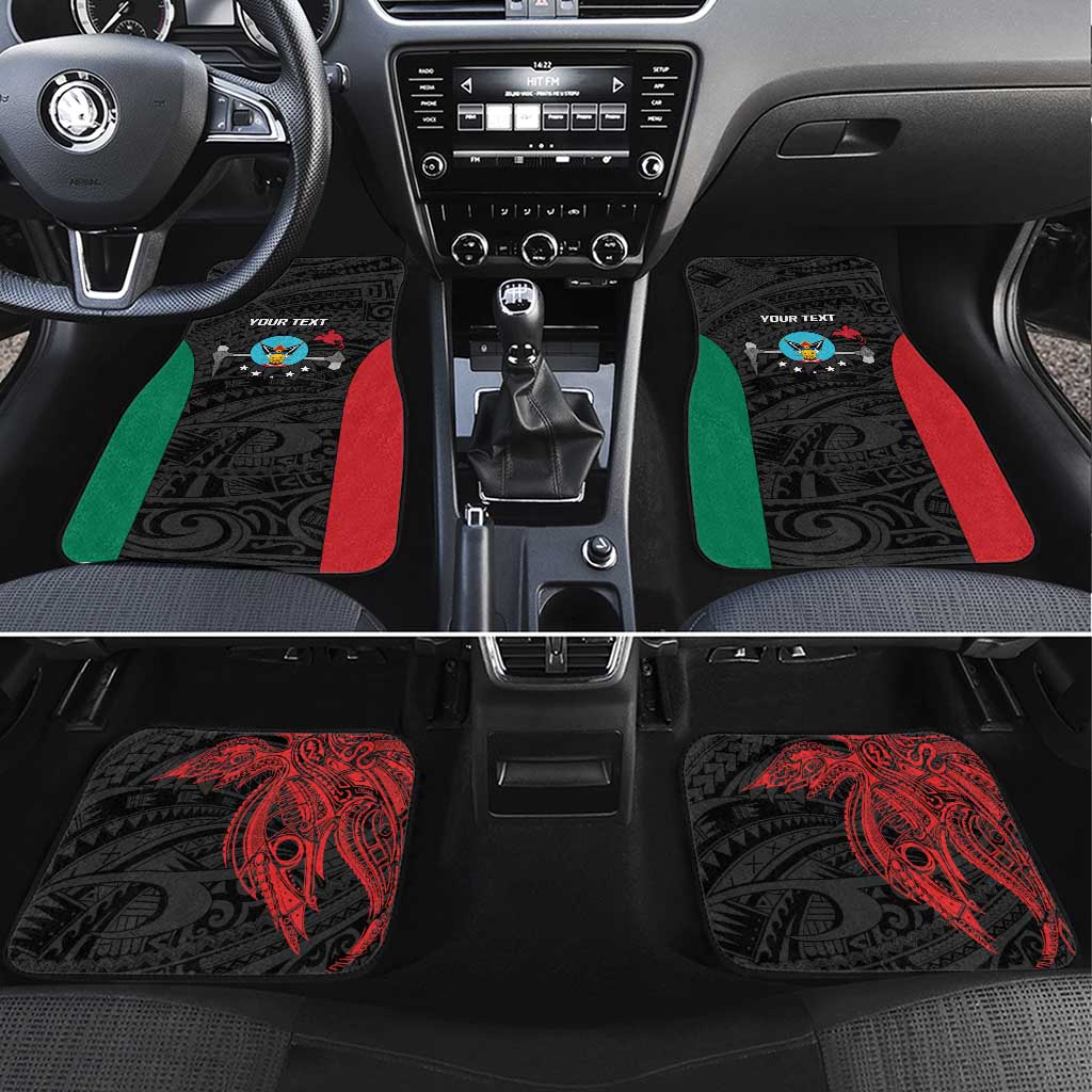 Personalised PNG Hela Province Car Mats Bird of Paradise Tattoo Flag Motif - Polynesian Pride