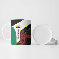 Personalised PNG Hela Province Ceramic Mug Bird of Paradise Tattoo Flag Motif - Polynesian Pride