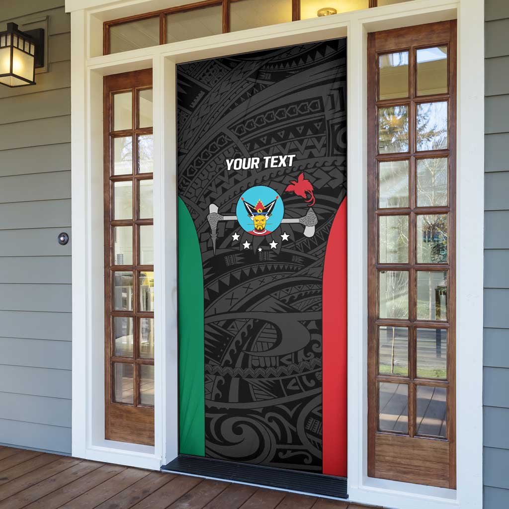 Personalised PNG Hela Province Door Cover Bird of Paradise Tattoo Flag Motif - Polynesian Pride