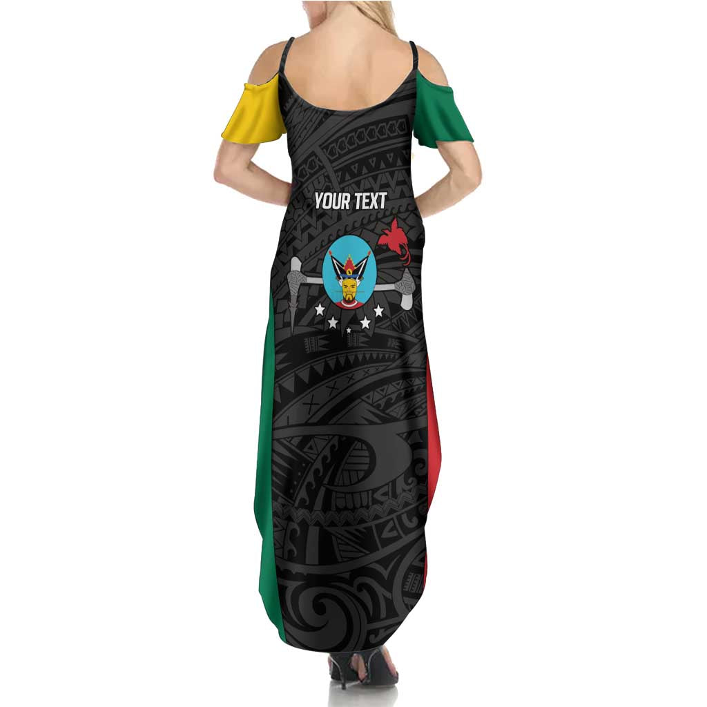 Personalised PNG Hela Province Family Matching Summer Maxi Dress and Hawaiian Shirt Bird of Paradise Tattoo Flag Motif - Polynesian Pride