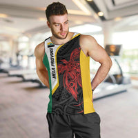 Personalised PNG Hela Province Men Tank Top Bird of Paradise Tattoo Flag Motif - Polynesian Pride