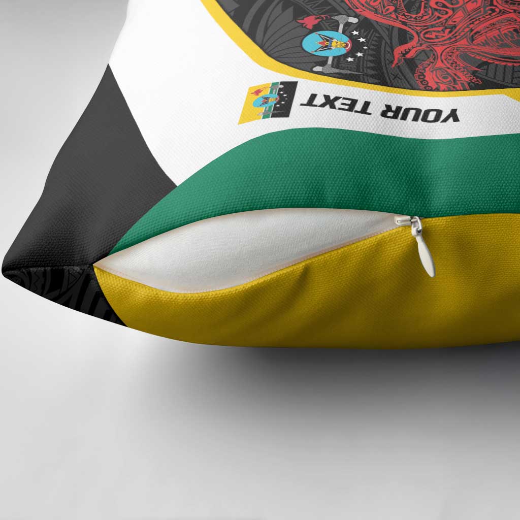 Personalised PNG Hela Province Pillow Cover Bird of Paradise Tattoo Flag Motif - Polynesian Pride