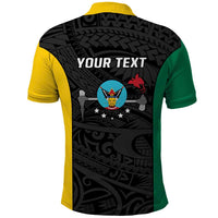 Personalised PNG Hela Province Polo Shirt Bird of Paradise Tattoo Flag Motif - Polynesian Pride