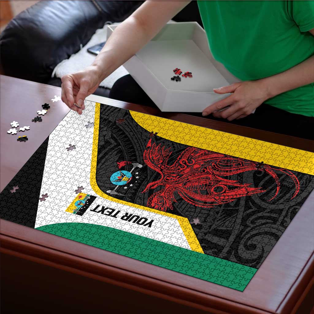 Personalised PNG Hela Province Puzzle Bird of Paradise Tattoo Flag Motif - Polynesian Pride