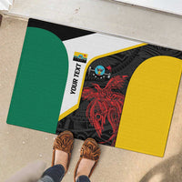 Personalised PNG Hela Province Rubber Doormat Bird of Paradise Tattoo Flag Motif - Polynesian Pride