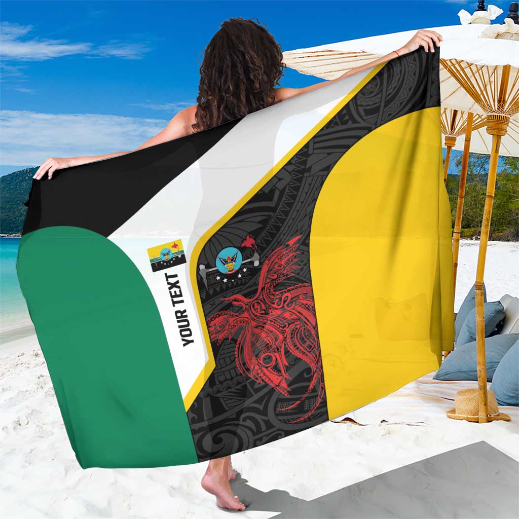 Personalised PNG Hela Province Sarong Bird of Paradise Tattoo Flag Motif - Polynesian Pride