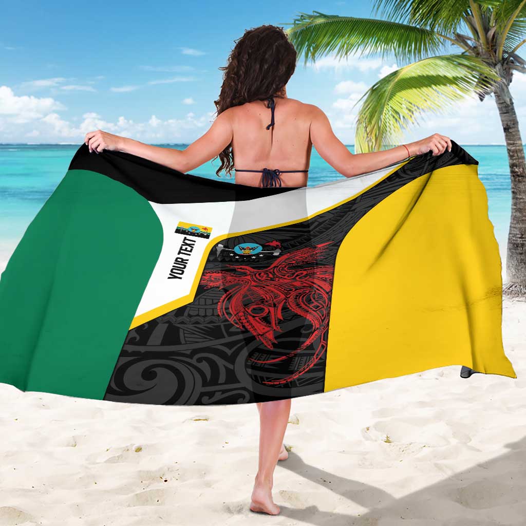 Personalised PNG Hela Province Sarong Bird of Paradise Tattoo Flag Motif - Polynesian Pride