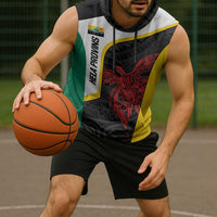 Personalised PNG Hela Province Sleeveless Hoodie Bird of Paradise Tattoo Flag Motif - Polynesian Pride