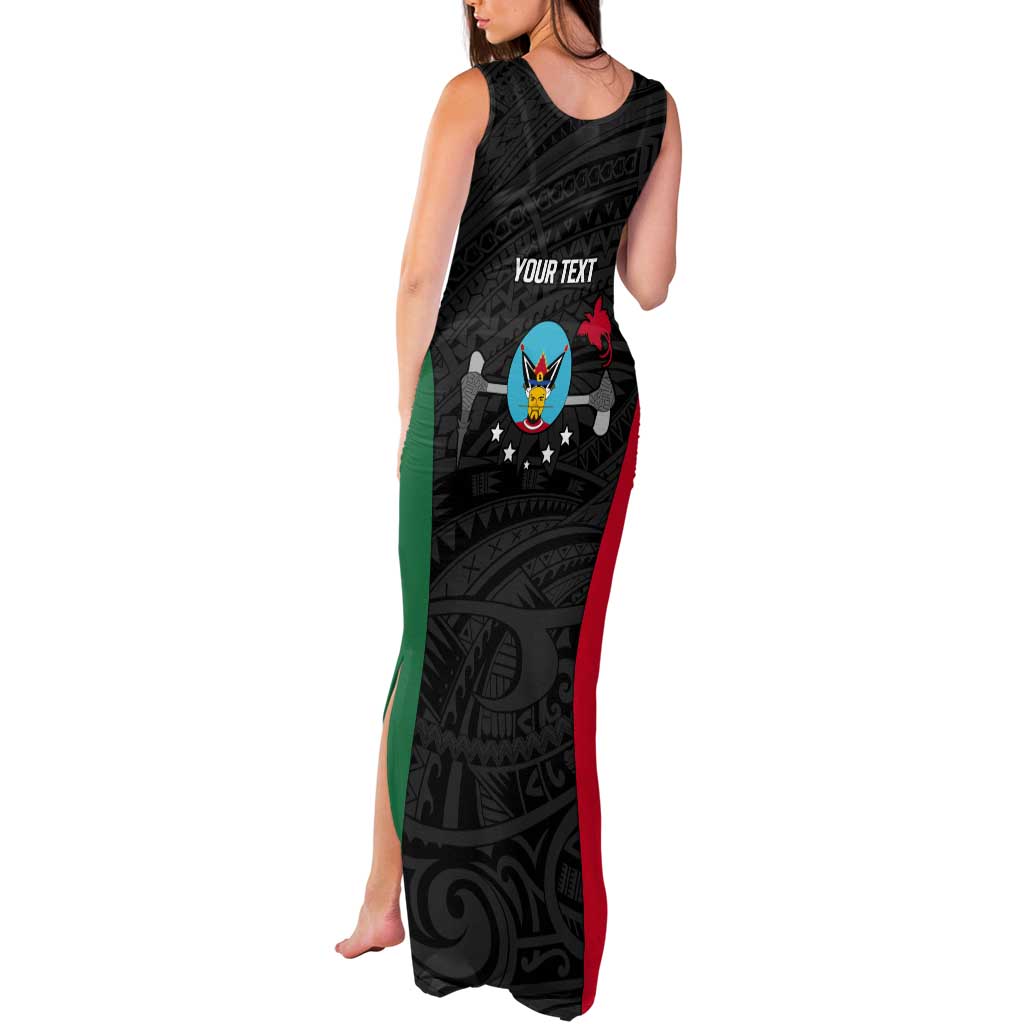 Personalised PNG Hela Province Tank Maxi Dress Bird of Paradise Tattoo Flag Motif - Polynesian Pride